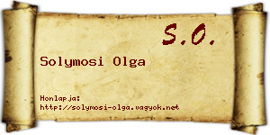 Solymosi Olga névjegykártya