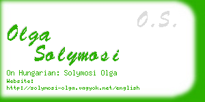 olga solymosi business card